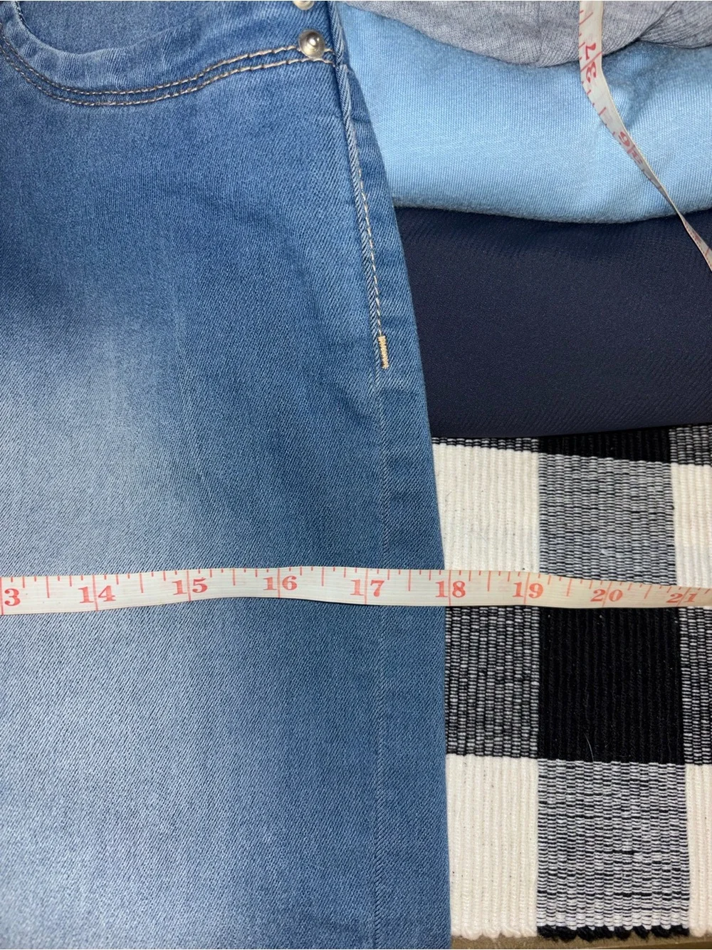 YMI Dark Blue Denim Skirt with Pink Label